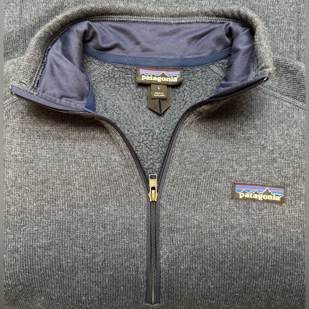 Patagonia Better Sweater women’s blue 1/4 Zip fleece Sweater- sleeve pocket